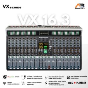 A3 Audio VX16.3 – 16-Channel Professional Mixer with DSP, USB Interface